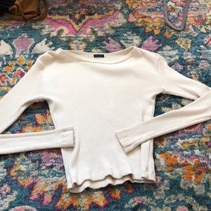 Brandy Melville cream color ribbed long sleeve